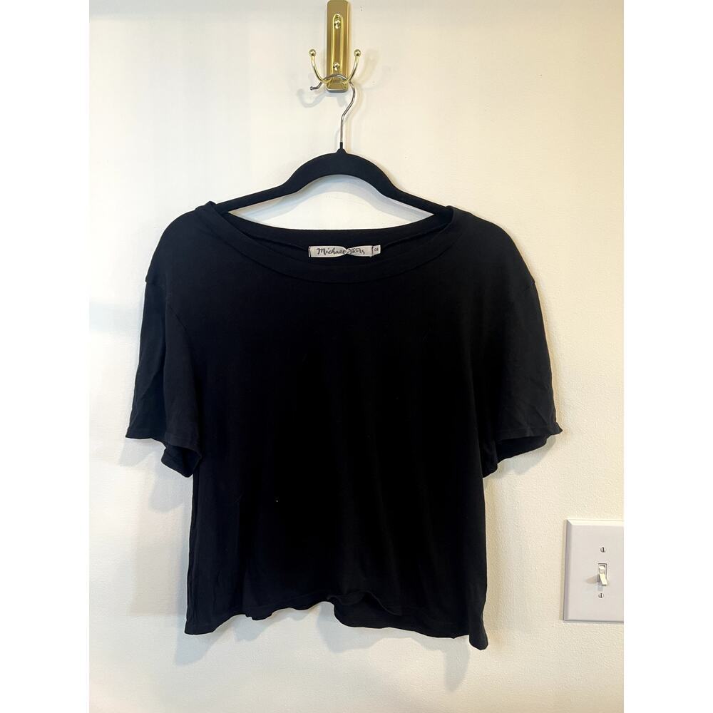 Michael Stars Black Boxy Tee Modal Cotton Oversized OS